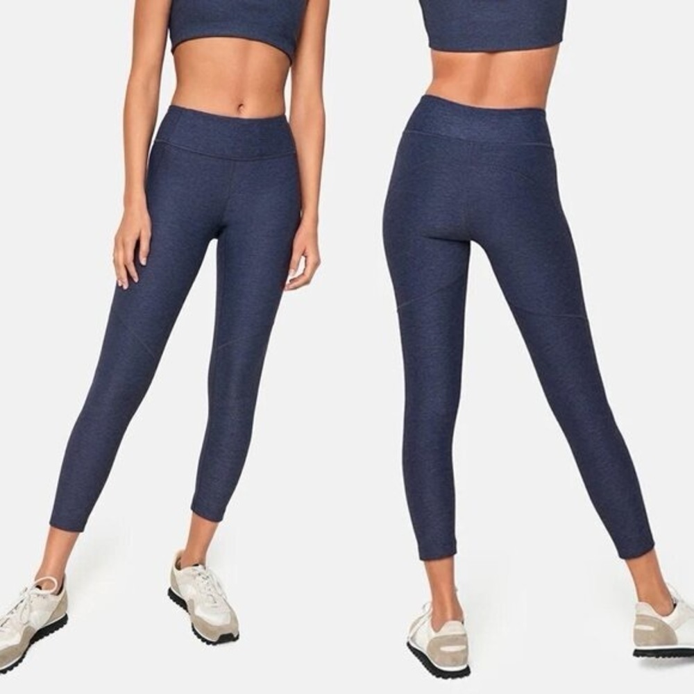 Outdoor Voices Navy Blue Warm Up Compression 7/8 Leggings Athleisure Workout Gym